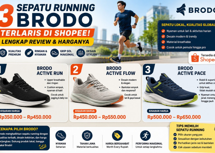 3 Sepatu Running Brodo Terlaris di Shopee, Mana yang Paling Worth It?