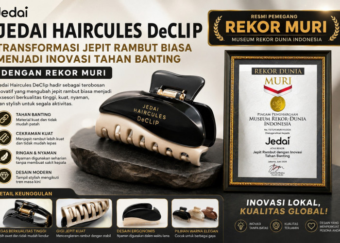     Jedai Haircules DeClip Pecahkan Rekor MURI, Jepit Rambut Kini Naik Kelas