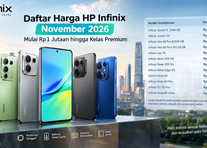 Daftar Harga HP Infinix November 2026, Mulai Rp1 Jutaan hingga Kelas Premium