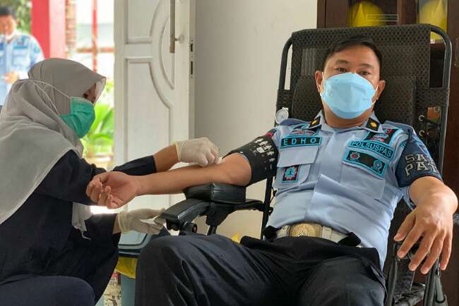 Sambut Hari Bhakti Pemasyarakatan ke-58, Gelar Donor Darah