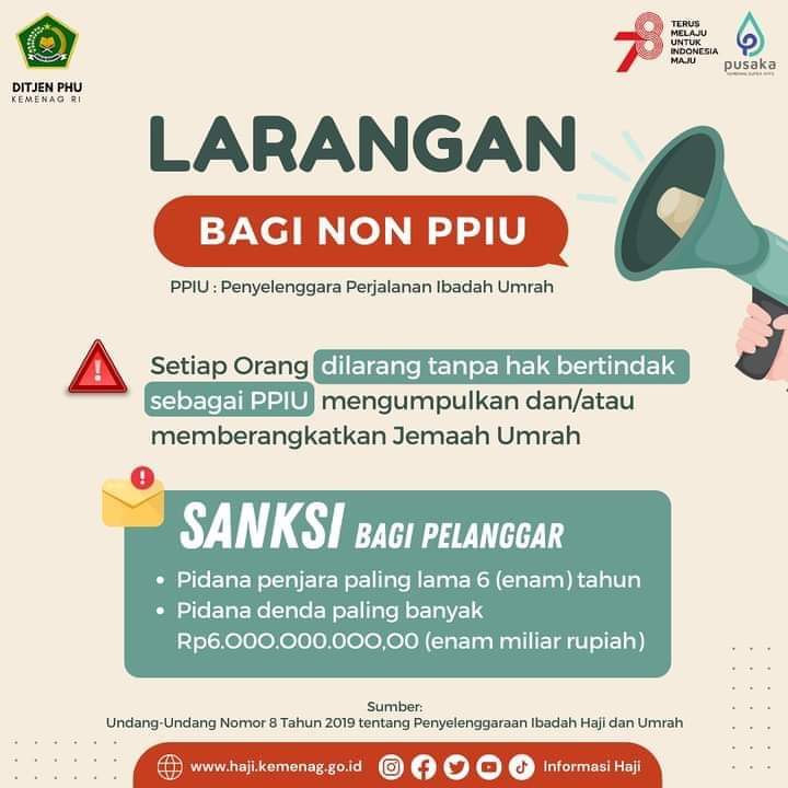 Waspada Penyelenggara Umroh Ilegal, PPIU dan PIHK Resmi Terdaftar di Kemenag