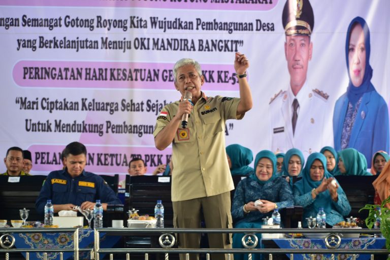 Canangkan BBGRM, Bupati OKI Minta Warga Budayakan Gotong Royong