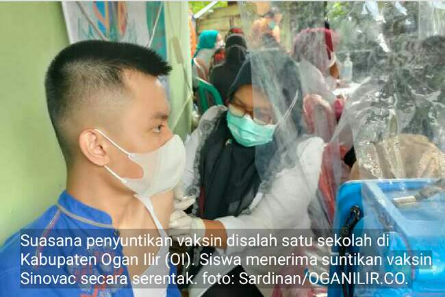 Sebanyak 2.220 Dosis Vaksin Pelajar SMP dan SMA di Ogan Ilir Hari Ini