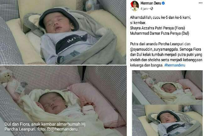 Herman Deru Posting Foto Si Kembar Fiora dan Dul, Kolom Komentar Banjir Ucapan Doa