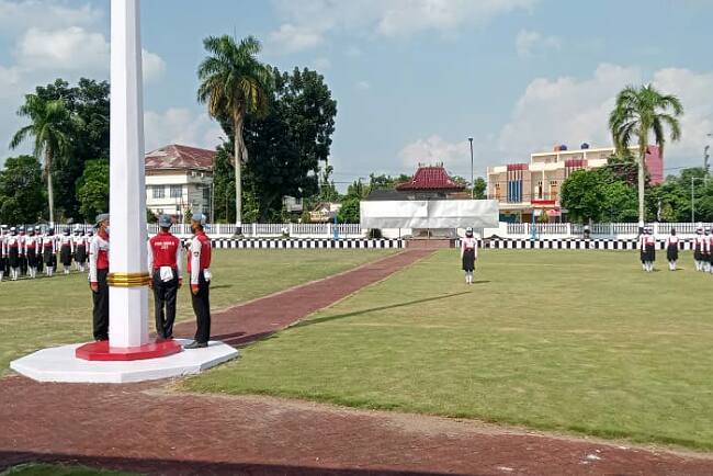 Paskibraka OKI Lakukan Latihan Pemusatan Pengibaran Sang Saka Merah Putih