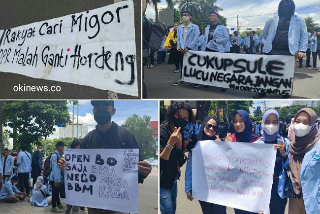 Beragam Tulisan Kocak Aksi Mahasiswa Palembang Hari Ini