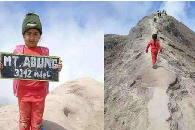 Viral Bocah 6 Tahun Mendaki Gunung Agung, Pendaki Termuda di Indonesia