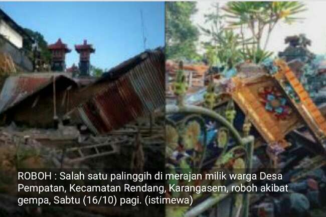 Gempa Guncang Karangasem, Sejumlah Rumah Rusak dan Korban Luka