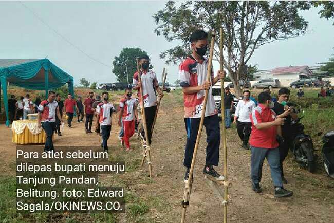 Atlet Egrang dan Ketapel OKU Timur Berlaga di Pekan Olahraga Tradisional