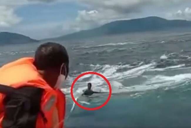 Viral Video penyelamatan Nelayan Alor Terjebak Pusaran Air Laut, Menegangkan