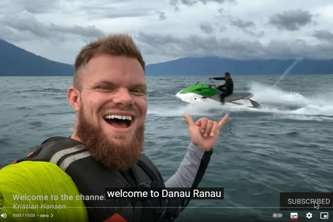 Heboh, Danau Ranau Diulas Youtuber Denmark, Kristian B. Hansen