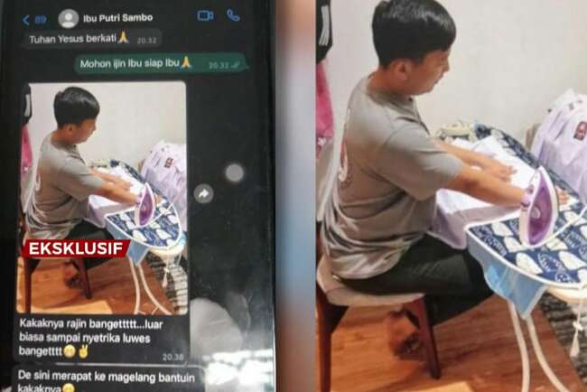 Viral! Foto Diduga Brigadir J Setrika Baju Anak Ferdy Sambo