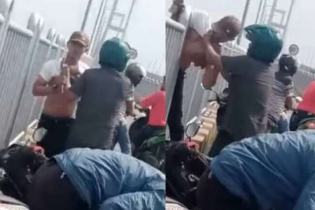 Viral, Video Diduga Maling Motor Terjun ke Laut dari Jembatan Suramadu