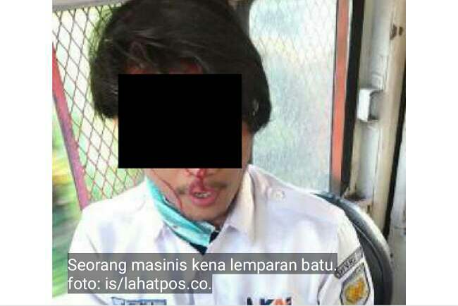 Kepala Masinis Berdarah, Kena Lemparan Batu di Lahat