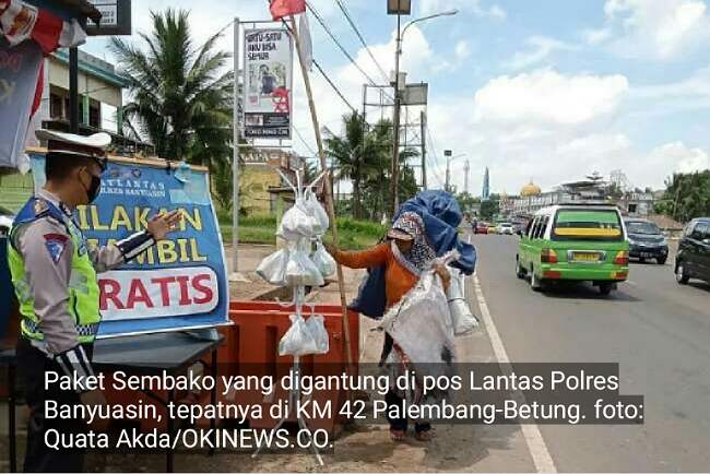 Butuh Sembako, Tinggal Ambil di Pos Lantas Km 42 Banyuasin