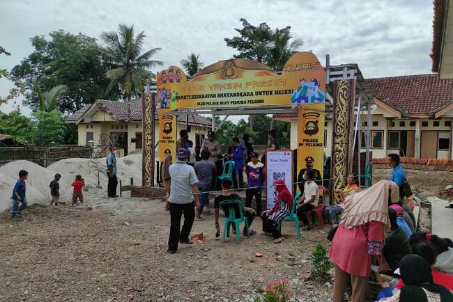 Masyarakat 13 Desa di BP Peliung Sudah Vaksin Bawa Pulang Sembako