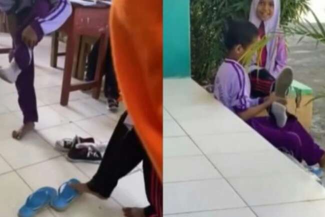 Kisah Pilu Kakak Beradik Bergantian Sepatu Sekolah