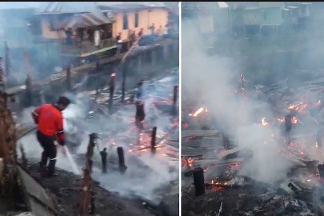 Sedikitnya 5 Rumah Dilahap Si Jago Merah di Simpang Muara Meranjat Ogan Ilir